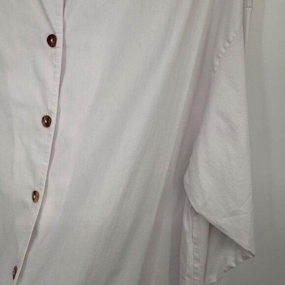 Bryn Walker Oversized Long-Sleeve Shirt tunic White Cotton stretch size XL - Picture 8 of 14